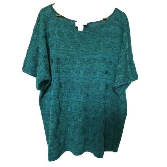 212 NY Sweaters - Green Pullover Lightweight Sweater Women’s 212 New York Hi-lo XLG Shirt Top